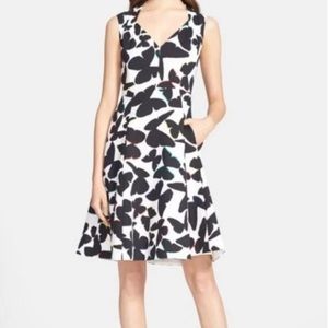 Kate spade black and white butterfly dress size 6